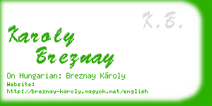 karoly breznay business card